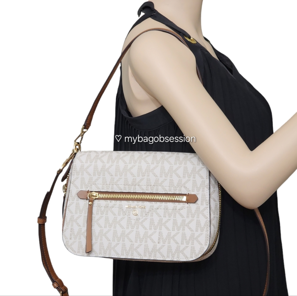 Michael Kors Hadley Logo Medium Shoulder Bag - Picture 8 of 9